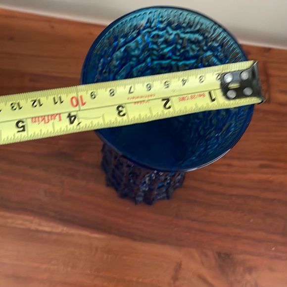 Stunning 1970s vintage bark texture vase blue turquoise - Picture 10 of 10